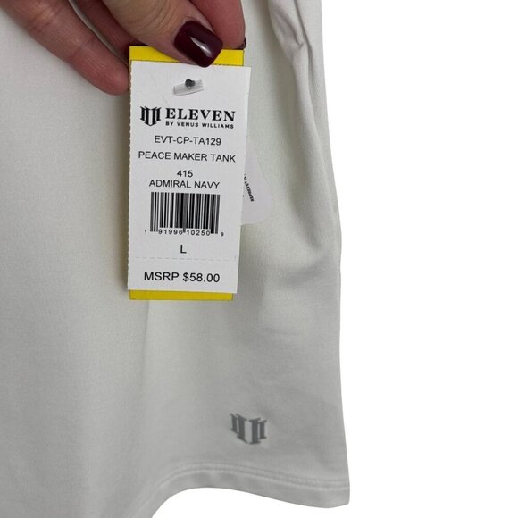 EleVen by Venus Williams NEW Peace Maker Tank White Women Lrg Activewear Tennis - Picture 3 of 9
